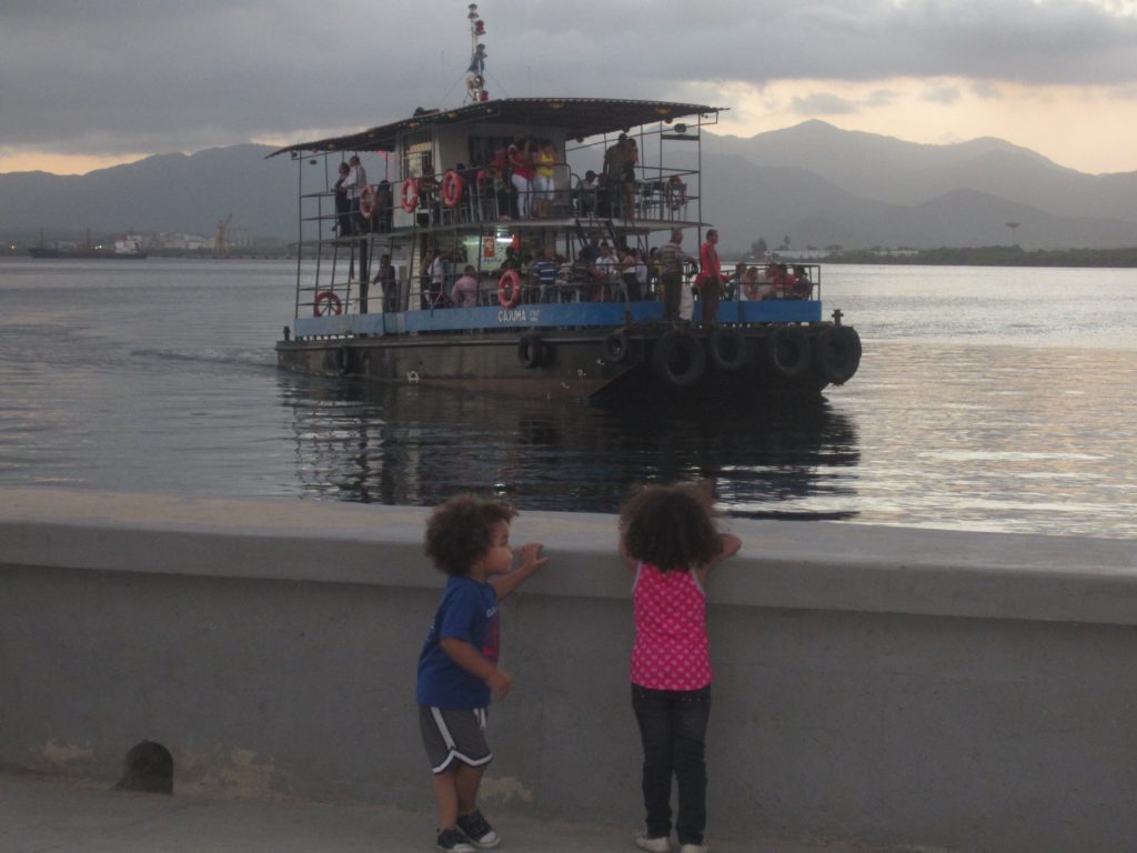 Tour boat of Santiago Bay. Photo by Rebecca Bodenheimer.